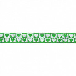 Лента атласная "Шахматная любовь, зеленая", ширина 6 мм, длина 3 м (Gamma)