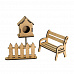 Набор деревянных украшений 3D "Скамейка и скворечник" (Фабрика Декору)
