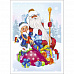 Тканевая карточка мини "Дед Мороз и Снегурочка. Мешок подарков" (ScrapMania)