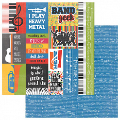 Набор бумаги 30х30 см с наклейками "Band geek", 6 листов (Photo Play)