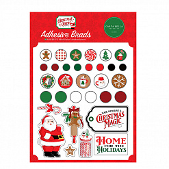 Набор брадсов с наклейками из плотного картона "Christmas Cheer" (Carta Bella)