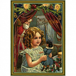 Тканевая карточка "В лучших традициях Рождества. Мэри и новая кукла" (ScrapMania)