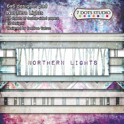 Набор бумаги 15х15 см "Northern Lights", 24 листа (7 Dots)