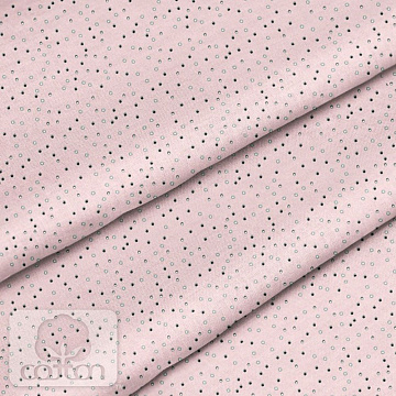 Отрез ткани 79х50 см "Черно-белые точки на розовом" (Cotton)