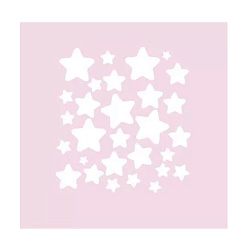 Термотрансферная наклейка "Звезды круглые. Белые", 8х8 см (Scrapmama)