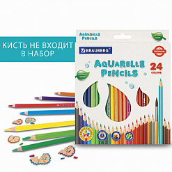 Набор акварельных карандашей "Premium aquarelle", 24 цвета (Brauberg)
