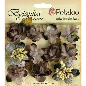 Набор тканевых цветочков "Ботаника. Утренний туман" (Petaloo)