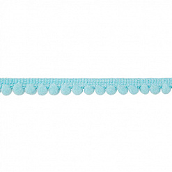 Лента с помпошками "Голубая", ширина 1 см, длина 90 см