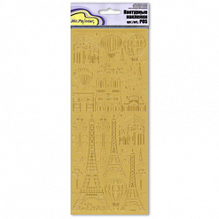 Контурные наклейки "Париж", цвет матовое золото (Mr.Painter)