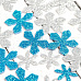 Набор цветов из фоамирана "Снежинки. Голубые и серебряные", 60 шт