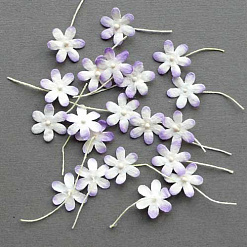 Набор маленьких цветов "Сиреневые с белым", 20 шт (Craft)