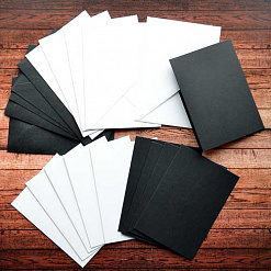 Набор заготовок для открыток 10,5х14,8 см "Белый. Черный" с конвертами (DoCrafts)