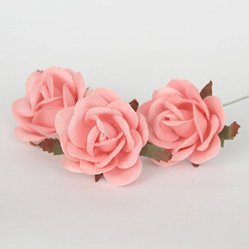 Цветок розы коттеджной "Средний. Розово-персиковый", 4 см, 1 шт (Craft)