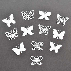 Набор бумажных бабочек "Белые 2", 12 шт (Былое)