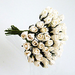 Букет микро-роз с закрытым бутоном "Белый", 0,3 см, 25 шт (Craft)