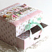 Двухъярусная заготовка для маминых сокровищ с 5 коробочками, цвет розовый