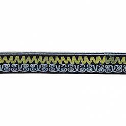 Лента атласная с рисунком "Зиг-заги", ширина 1,2 см, длина 3 м (Gamma)