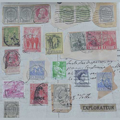 Набор бумаги 15х15 см "Старый телеграф", 36 листов (Spellbinders)