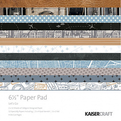 Набор бумаги 16,5х16,5 см с высечками "Let's go", 40 листов (Kaiser)