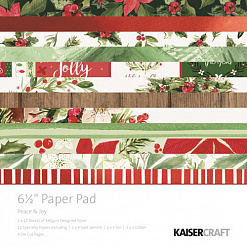Набор бумаги 16,5х16,5 см с высечками "Peace and joy", 40 листов (Kaiser)