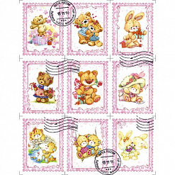 Набор марок "Влюбленные мишки" (Scrapmania)