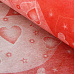 Отрез тонкого фетра 100х50 см с рисунком "Сердца двухцветные", красный