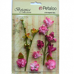 Набор цветочков на веточке "Темно-розовые" (Petaloo)