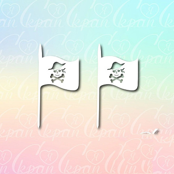 Чипборд "Пиратский флаг", 3,8х8 см (LeoMammy)