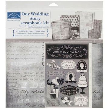 Набор бумаги 30х30 см с наклейками "Наша свадьба" (Karen Foster)