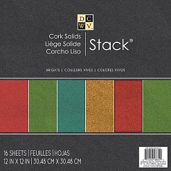 Набор пробковых листов 30х30 см Cork solids, 16 листов (DCWV)
