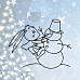 Штамп "Новый год. Зайчик с снеговиком", 6,3х5 см (Креатив)