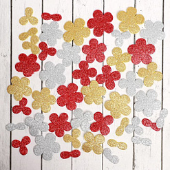 Набор цветов из фоамирана "Розочки. Красные, золотые и серебряные", 30 шт