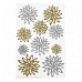 Набор наклеек с глиттером 13х21 см "Хризантемы серебро и золото" (Martha Stewart)