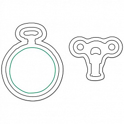 Набор форм для вырубки на магнитной основе "Часы и заводной ключ" (Sizzix)