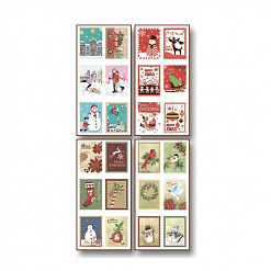 Набор наклеек 24х11 "Почтовые марки. Рождество" (Folia)
