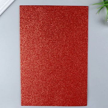 Лист фоамирана с глиттером 20х30 см "Красный", толщина 2 мм (Magic Hobby)