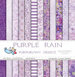 Набор бумаги 30х30 см "Purple rain. Сиреневый дождь", 12 листов (Польша)