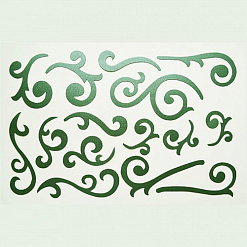 Набор высечек из бумаги "Завитки" А4, цвет темно-зеленый перламутровый (Лоза)