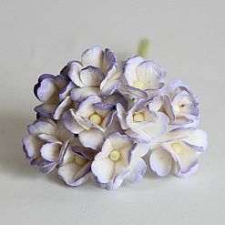 Букет цветов вишни средний "Сиреневый с белым", 2 см, 10 шт (Craft)