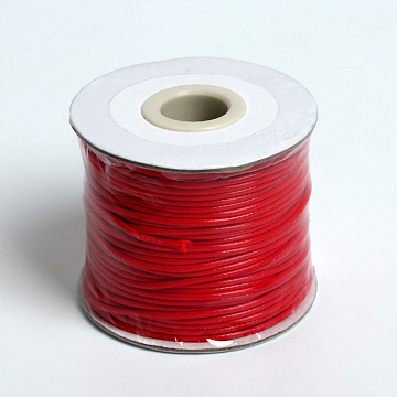 Шнур вощеный, диам. 1,5 мм, длина 1 м, ярко-красный