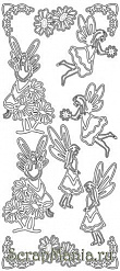Контурные наклейки "Феи", цвет серебро (JEJE)
