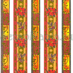 Набор лент текстильных самоклеящихся "Золотой/розовый с еловыми ветками" 