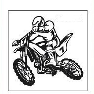 Штамп "Мотоциклист 13", 5,5х5 см (Арт-кладовая)