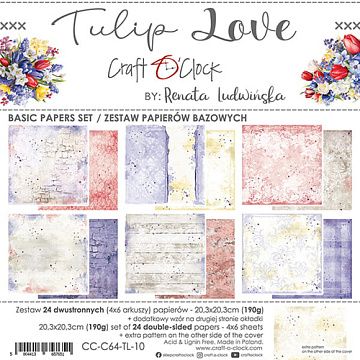 Набор бумаги 20х20 см "Tulip love. Basic", 24 листа (CraftO'clock)