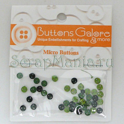Набор микро-пуговиц "Зеленые оттенки" (Buttons Galore)
