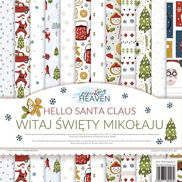 Набор бумаги 30х30 см "Hello Santa Claus", 12 листов (Paper Heaven)