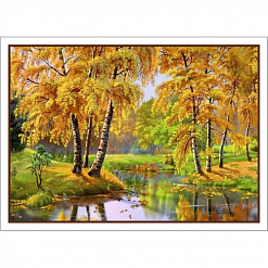Тканевая карточка мини "Осенние пейзажи. Золотые березки" (ScrapMania)
