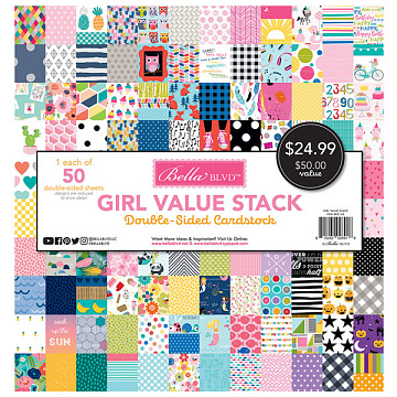 Набор бумаги 30х30 см "Girl value stack", 50 листов (Bella BLVD)