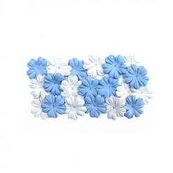 Набор бумажных цветочков "Небесный и белый" (ScrapBerry's)