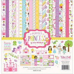 Набор бумаги с наклейками 30х30 см "Perfect princess", 12 листов (Echo Park)
